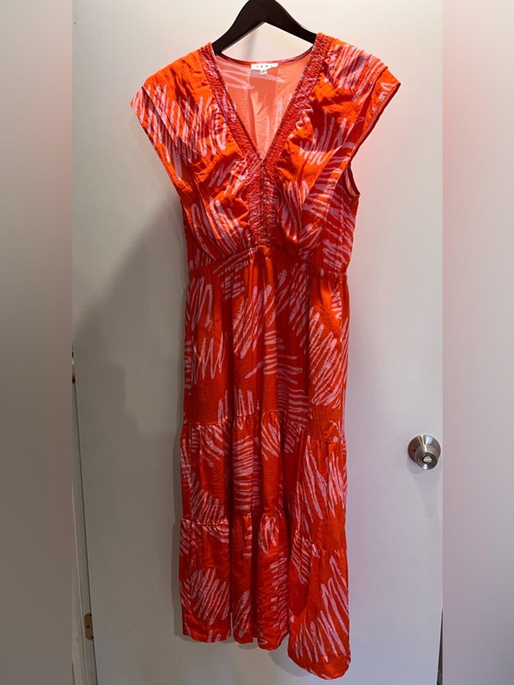 THML Flutter Sleeve Tiered Maxi Dress